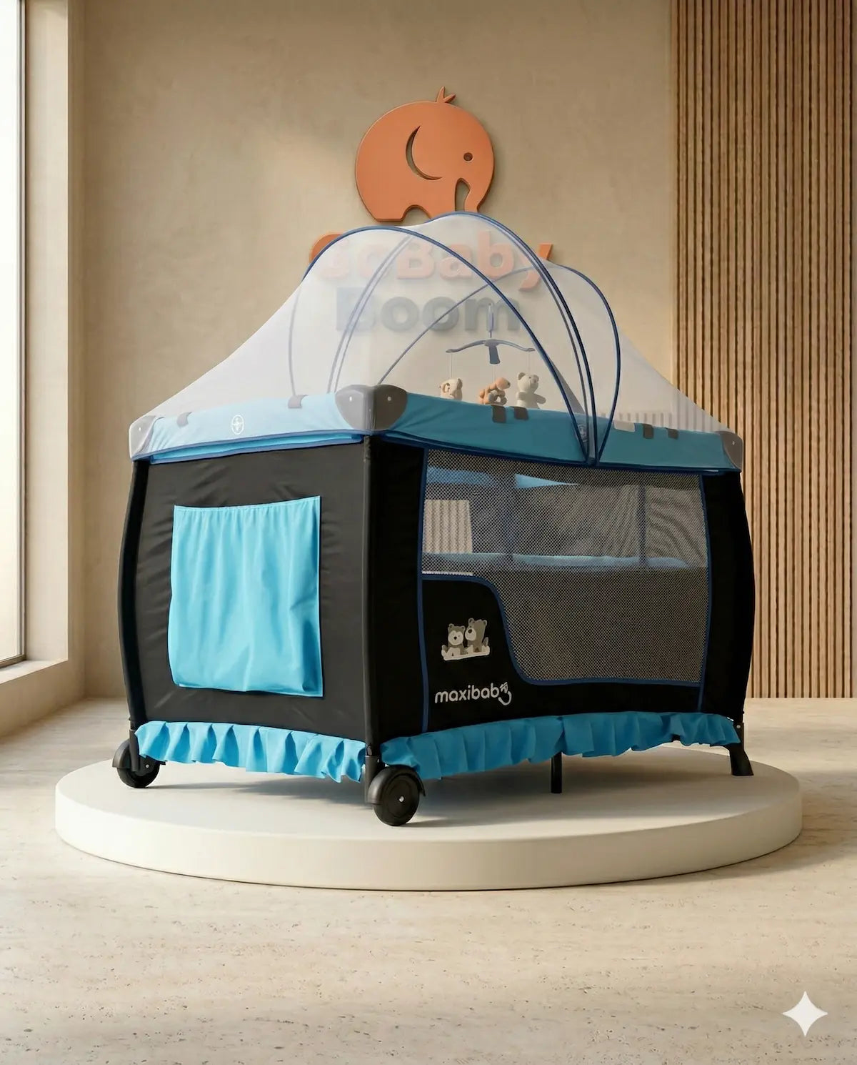 Corral Jumpy Camping Luxury 3-en-1: El Refugio de Sueños que Crece con tu Bebé y te Da Libertad para Viajar
