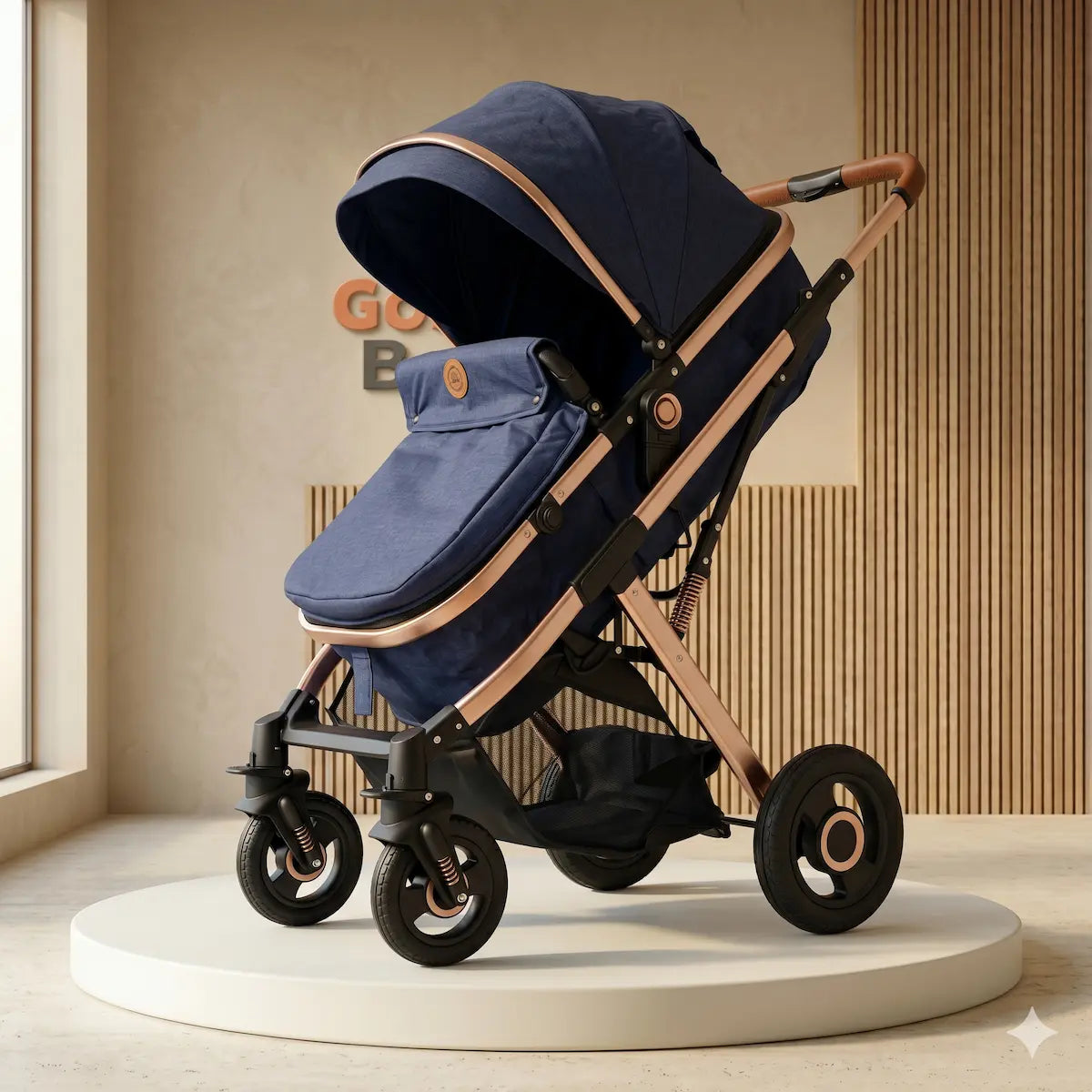 Coche Moisés Benedetto 2 en 1: Edición Rose Gold con Giro 180°, Doble Suspensión y Plegado Ultra Compacto