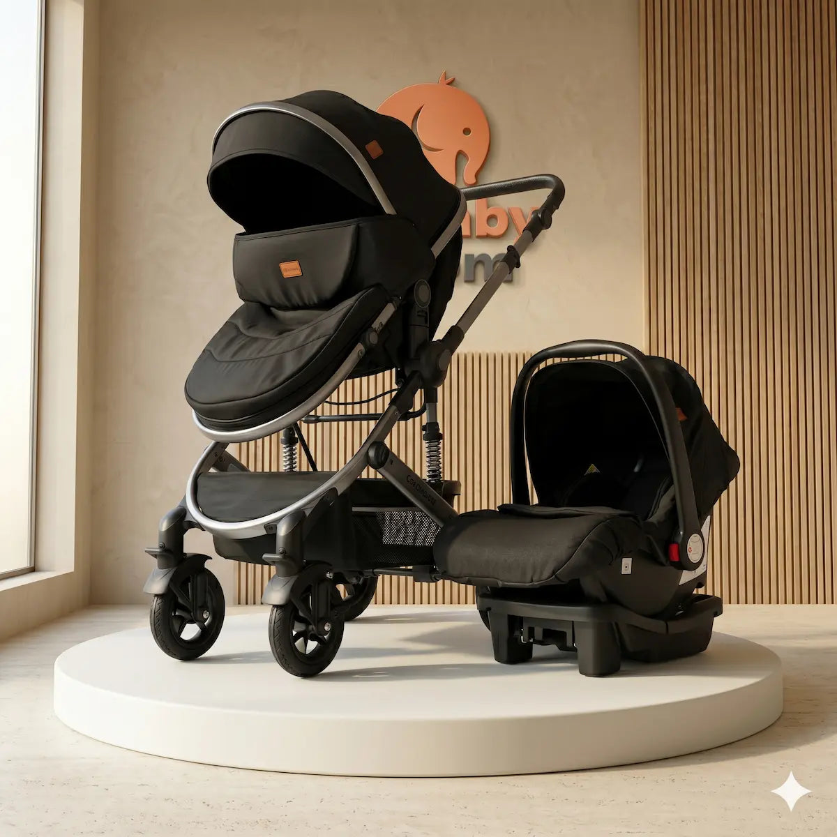Combo Travel System Victoria 3 en 1: Coche Moisés Premium con Base de Seguridad para Auto y Textura Quilt Deluxe