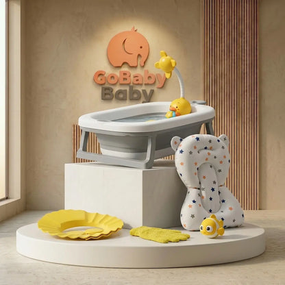 Mega Set de Baño Bañera Plegable  Star - Termómetro, Ducha y 5 Accesorios | GoBaby Boom