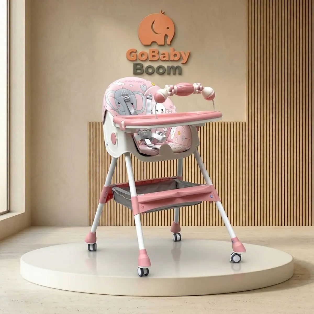 Silla Comedor King Premium - Lujo con Ruedas y Canastilla | GoBaby Boom