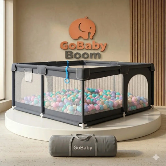 Corral de Tela Maxy Baby 180x200cm con 50 Pelotas y Agarraderas