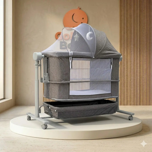Cuna Colecho Eléctrica Delta "Smart Sleep": Sistema de Balanceo Automático con Control Remoto, 6 Niveles de Altura y Gimnasio Integrado