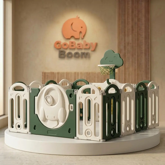 Corral de Seguridad Plegable Ebabu 150x180cm con Canasta – 3 Colores