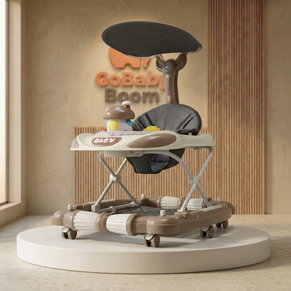 Caminador 3 en 1 con Mecedora, Saltarín, Música y Capota – Diseño Neutro