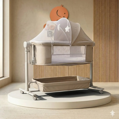 Cuna Colecho Eléctrica Delta "Smart Sleep": Sistema de Balanceo Automático con Control Remoto, 6 Niveles de Altura y Gimnasio Integrado
