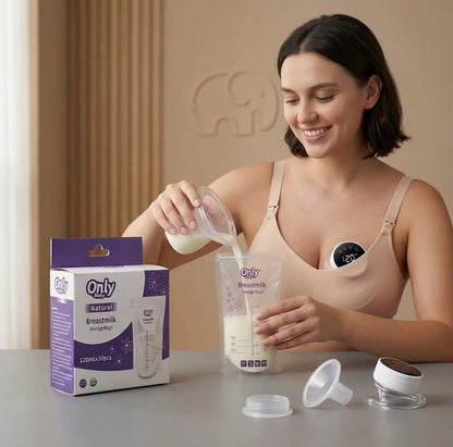 Combo Extractor de Leche Manos Libres + Bolsas Only Baby 120ml