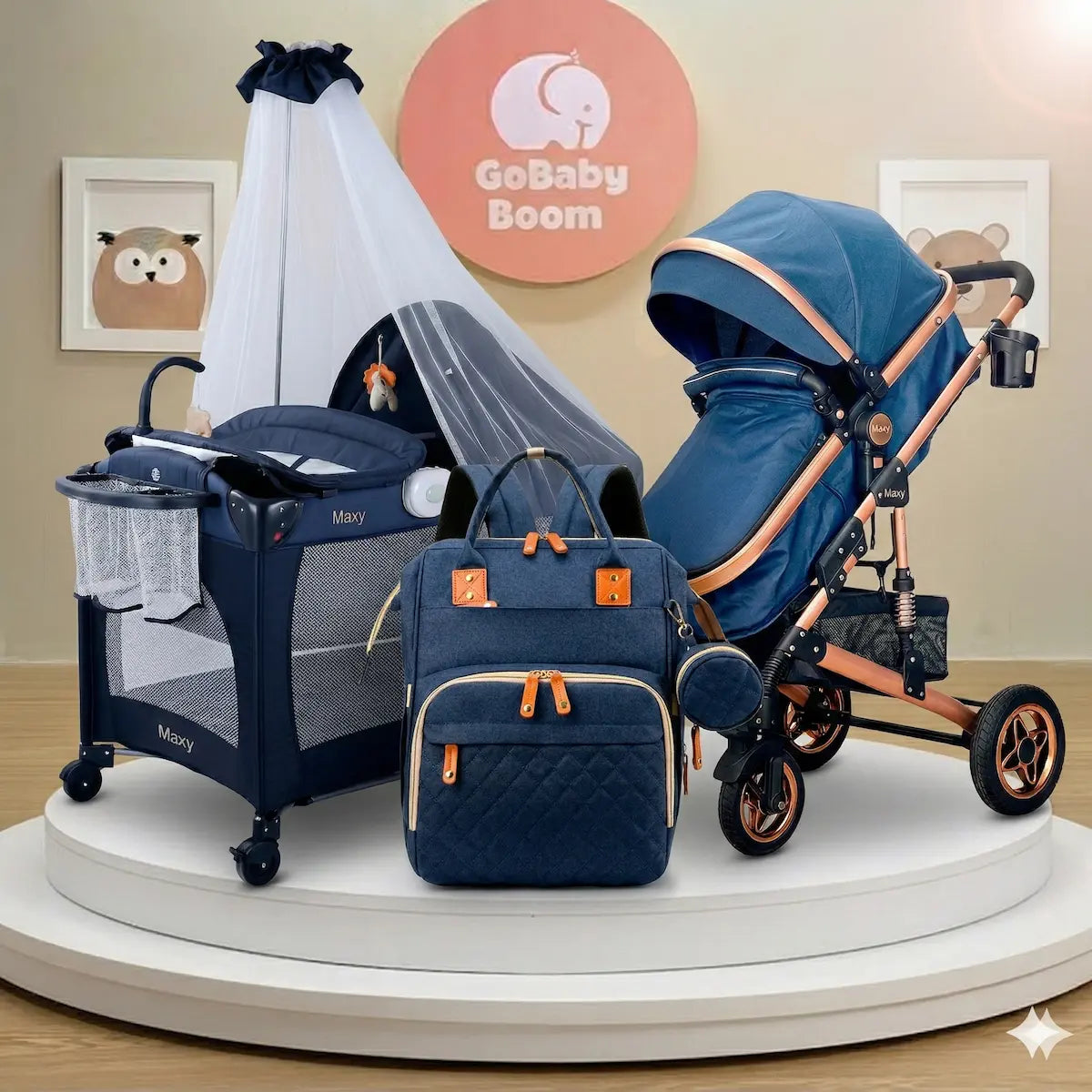 Combo Coche Moisés 4 en 1 Fox Premium + Pañalera - Maxibaby