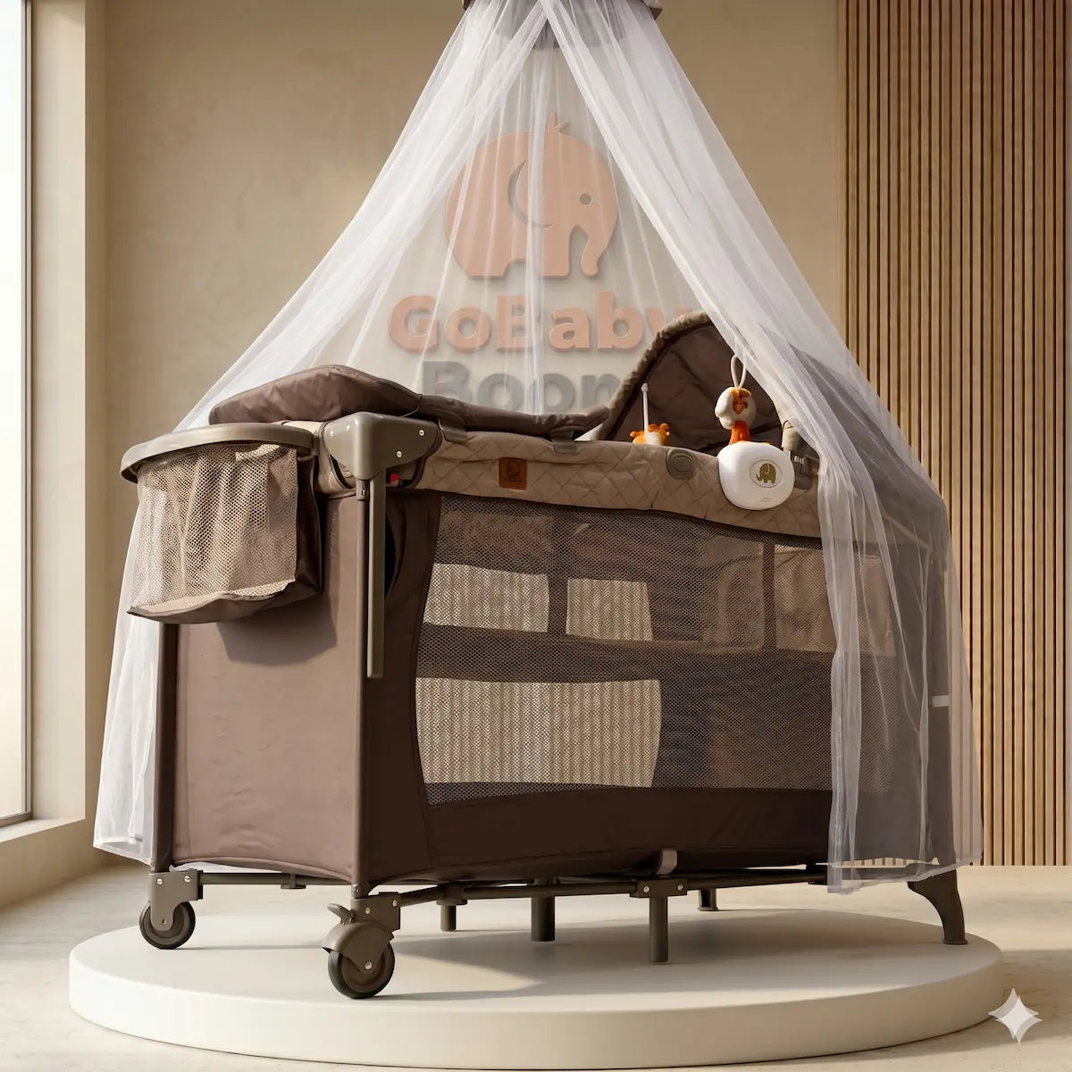 Corral Colecho Silver 5 en 1: Cuna de Lujo con Sistema Mecedora, Mosquitero Imperial y Túnel de Gateo Integrado