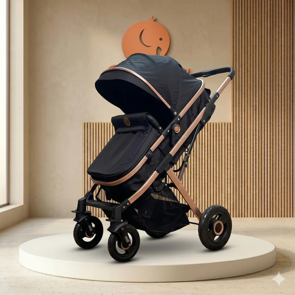 Coche Moisés Benedetto 2 en 1: Edición Rose Gold con Giro 180°, Doble Suspensión y Plegado Ultra Compacto