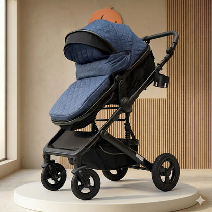 Coche Moisés Roma 2 en 1: Todoterreno Negro Mate con Suspensión Reforzada, Textura Quilt y Chasis de Alta Capacidad