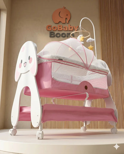 Cuna Colecho Inteligente Bunny Smart Elite: Mecedora Automática con Bluetooth, Control Remoto y Temporizador de Sueño