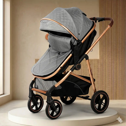 Coche Moisés Munich Luxury 2 en 1: Edición Rose Gold con Textura Quilt Premium y Doble Suspensión Todoterreno