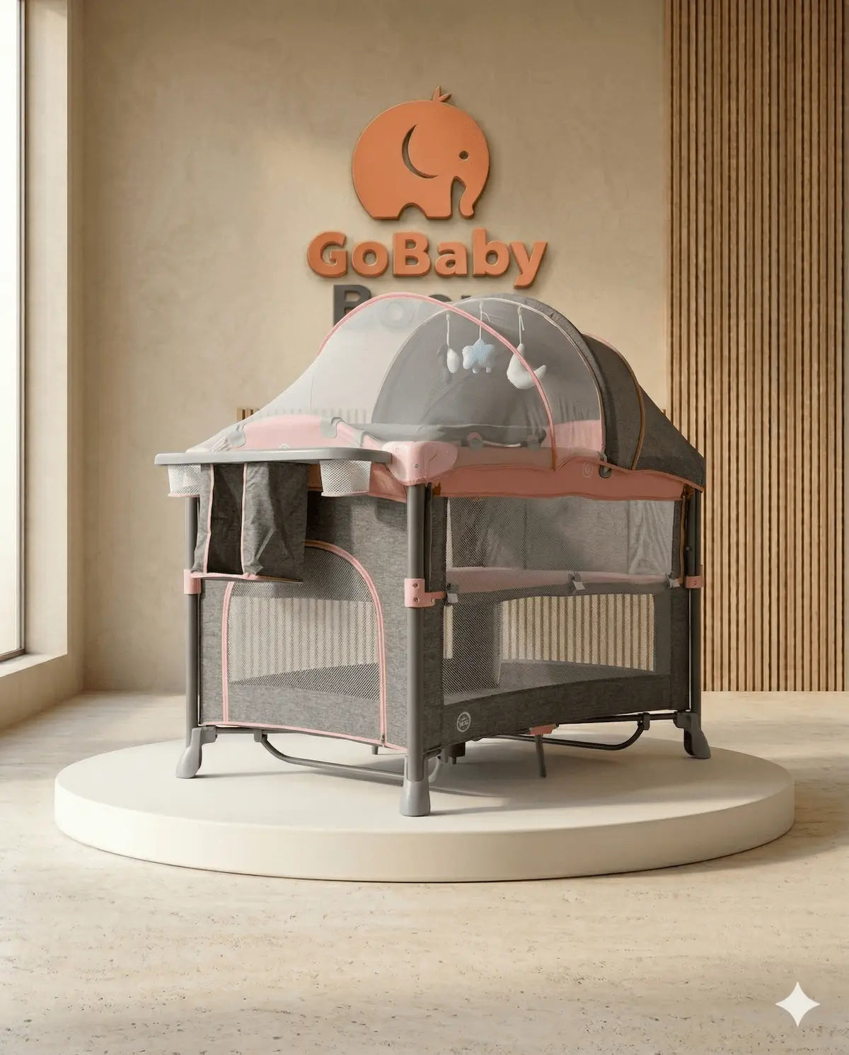 Corral Colecho Infinity 5 en 1: Estructura de Aluminio con Módulo de Vibración, Música, Luces y Túnel de Gateo Pro