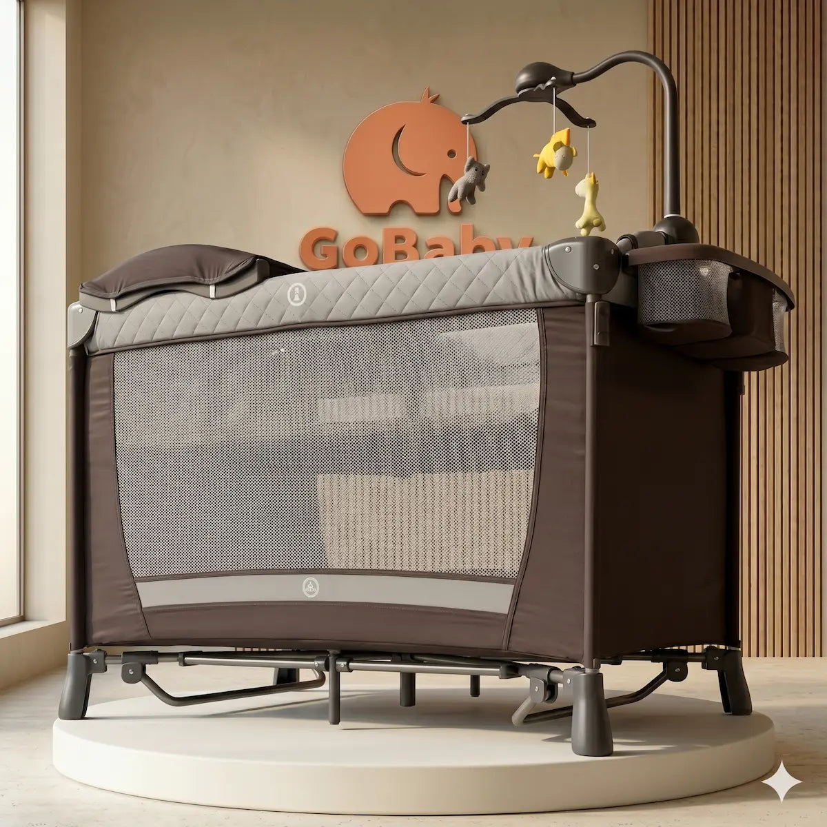 Corral Cuna Colecho Polo 7-en-1 "Elite Comfort": Sistema Mecedora, Centro de Cuidado Completo y Túnel de Gateo Pro