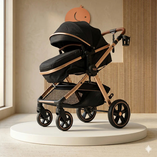 Coche Moisés Milano 2 en 1: Diseño Aerodinámico Rose Gold, Confort Premium y Ruedas de Alta Estabilidad