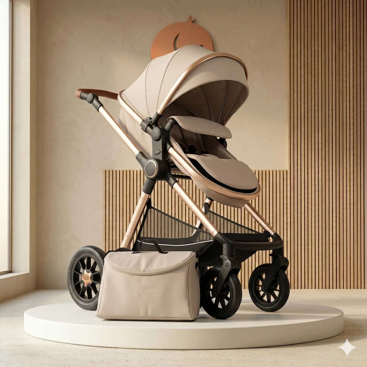Coche Moisés Spader 2 en 1 Combo: Edición Gris Titanio, Tela Malva Premium y Pañalera de Lujo Incluida