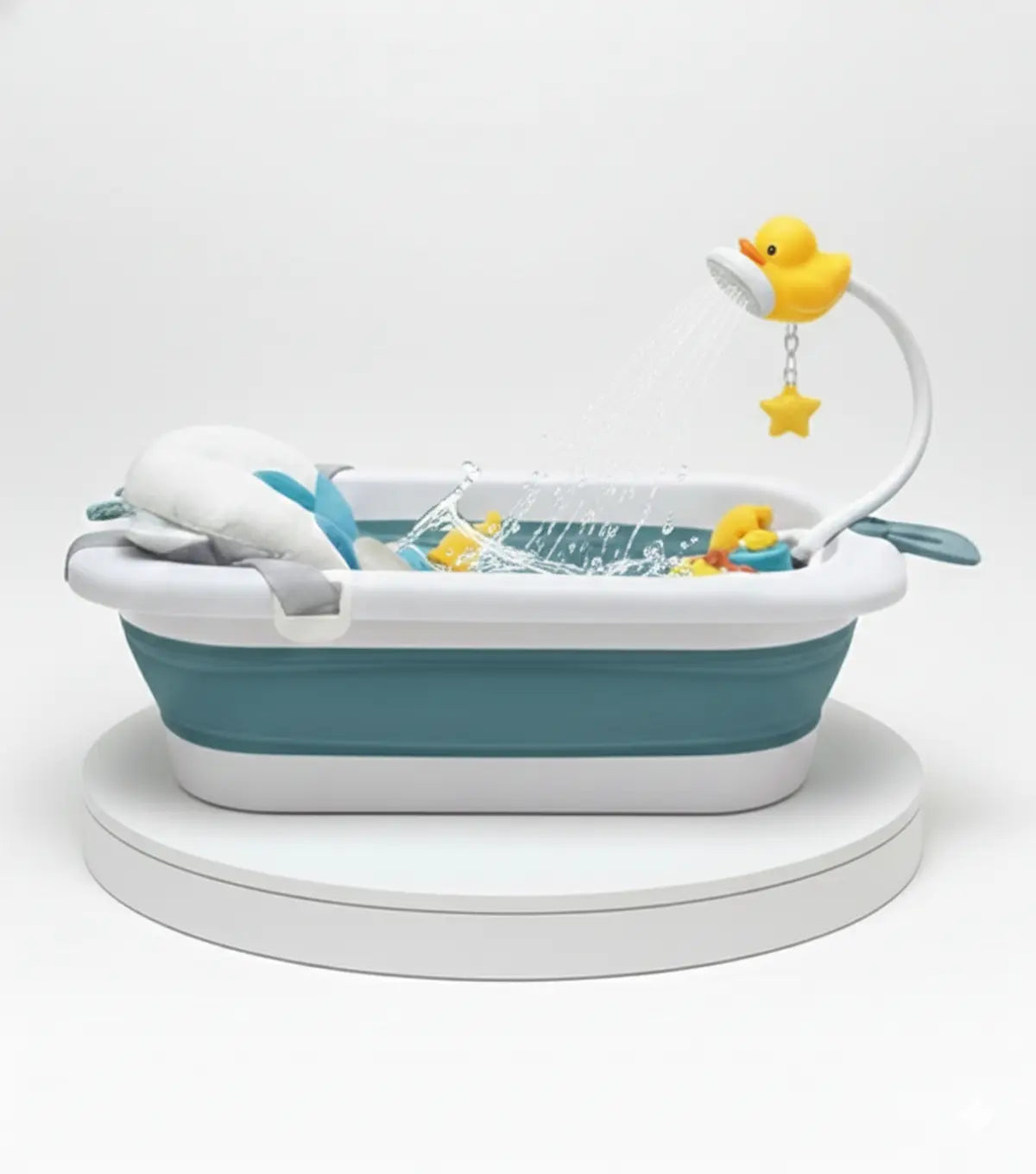 Tina para bebe Plegable Portatil + Cojin + Ducha Regadera