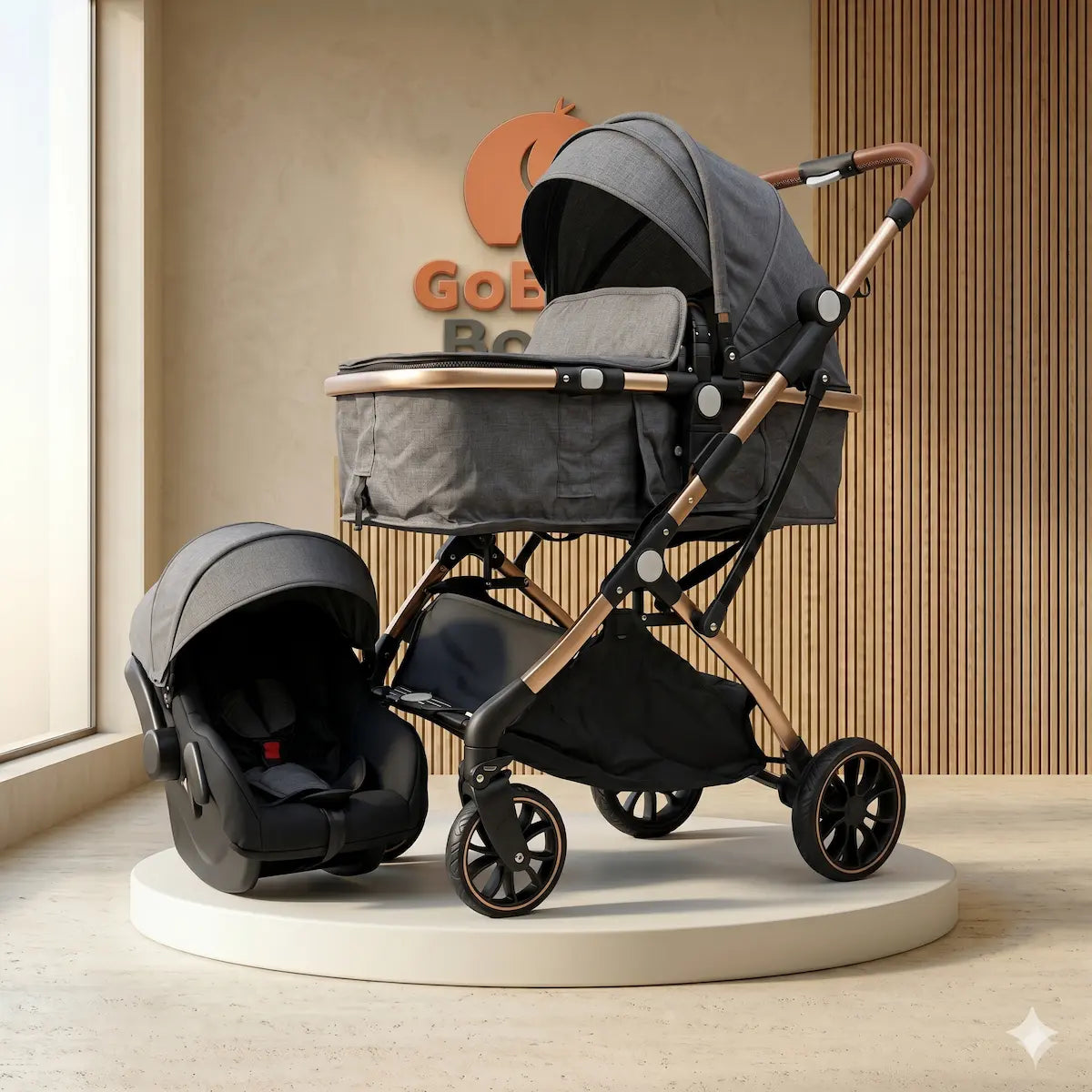 Combo Travel System Small 3 en 1: Coche Moisés, Portabebé para Auto y Plegado Ultra Compacto de Alta Durabilidad