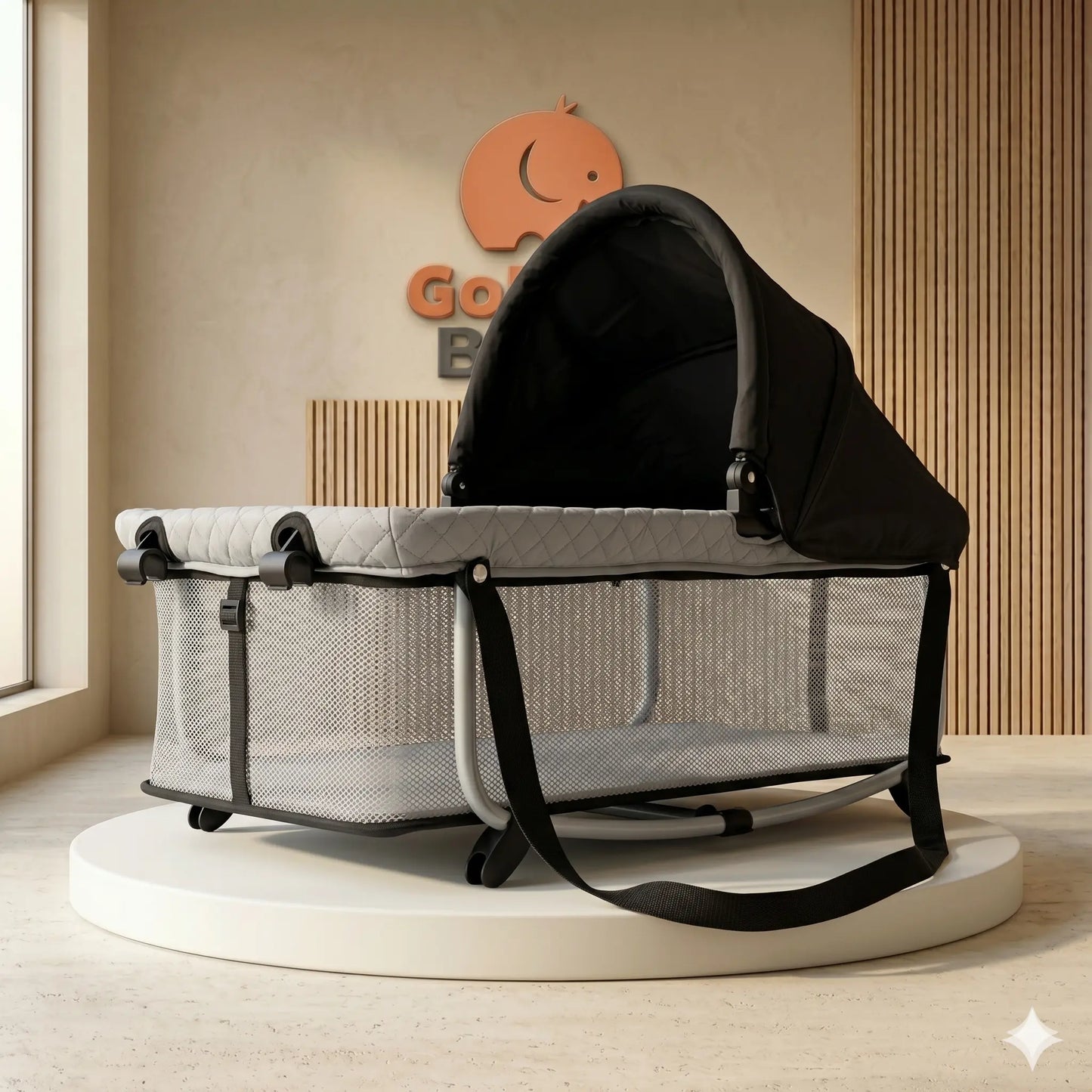 Corral Colecho Luna Tech 7 en 1: El más Completo con Bluetooth, Moisés Mecedora, Luces, Música y Túnel de Gateo Pro