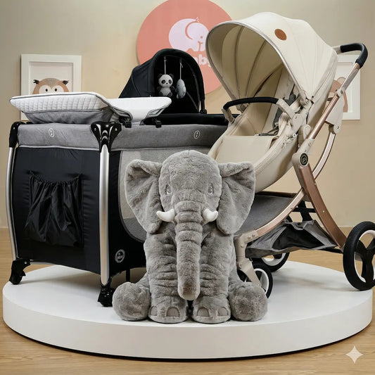 Combo Marvelux Diamond: Coche de Lujo 2 en 1, Corral Luna Multifunción y Elefante Antirreflujo