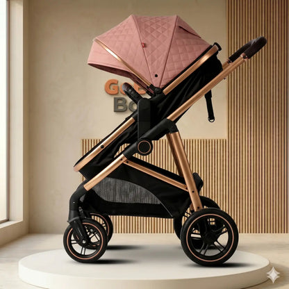 Coche Moisés Munich Luxury 2 en 1: Edición Rose Gold con Textura Quilt Premium y Doble Suspensión Todoterreno