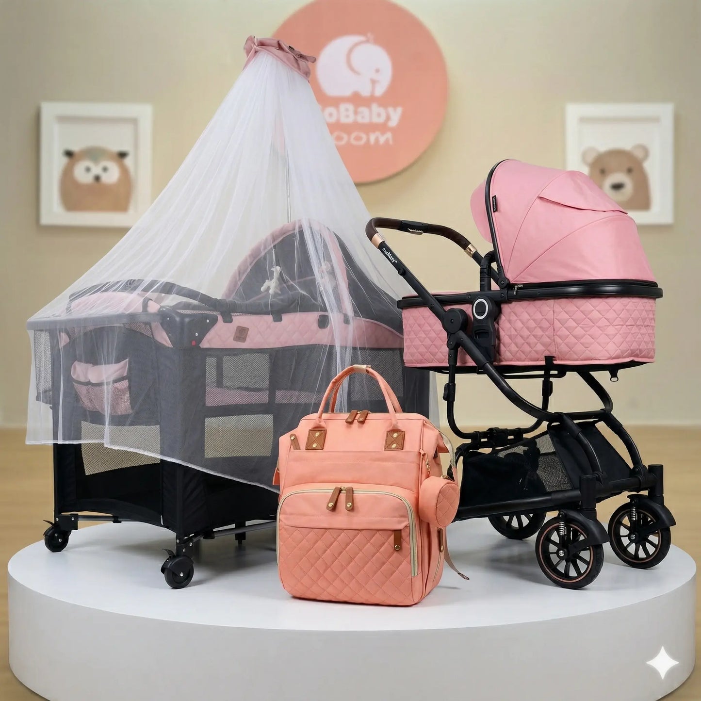 Combo Coche Moisés 4 en 1 Fox Premium + Pañalera - Maxibaby