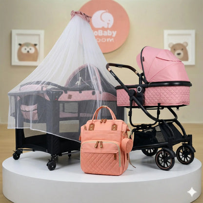 Combo Coche Moisés 4 en 1 Fox Premium + Pañalera - Maxibaby