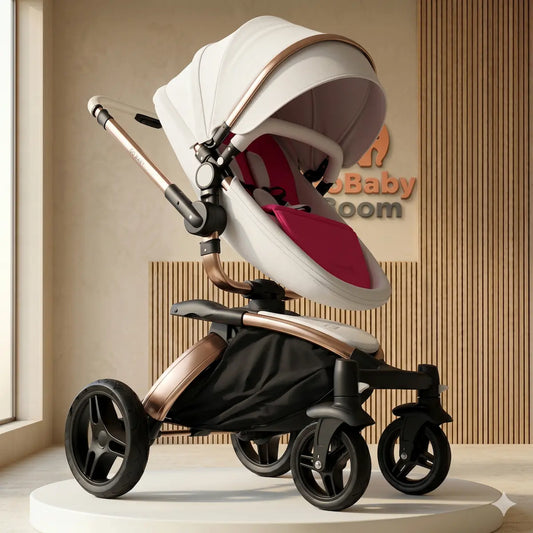 Coche Moisés Aulon 360 "The Masterpiece": Sistema de Viaje Aerodinámico con Giro 360°, Portabebé de Lujo y Chasis Rose Gold