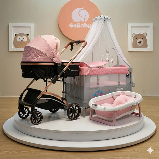 Combo Luna Maxibaby 3-en-1: Coche Moisés, Corral Colecho y Tina Plegable Premium