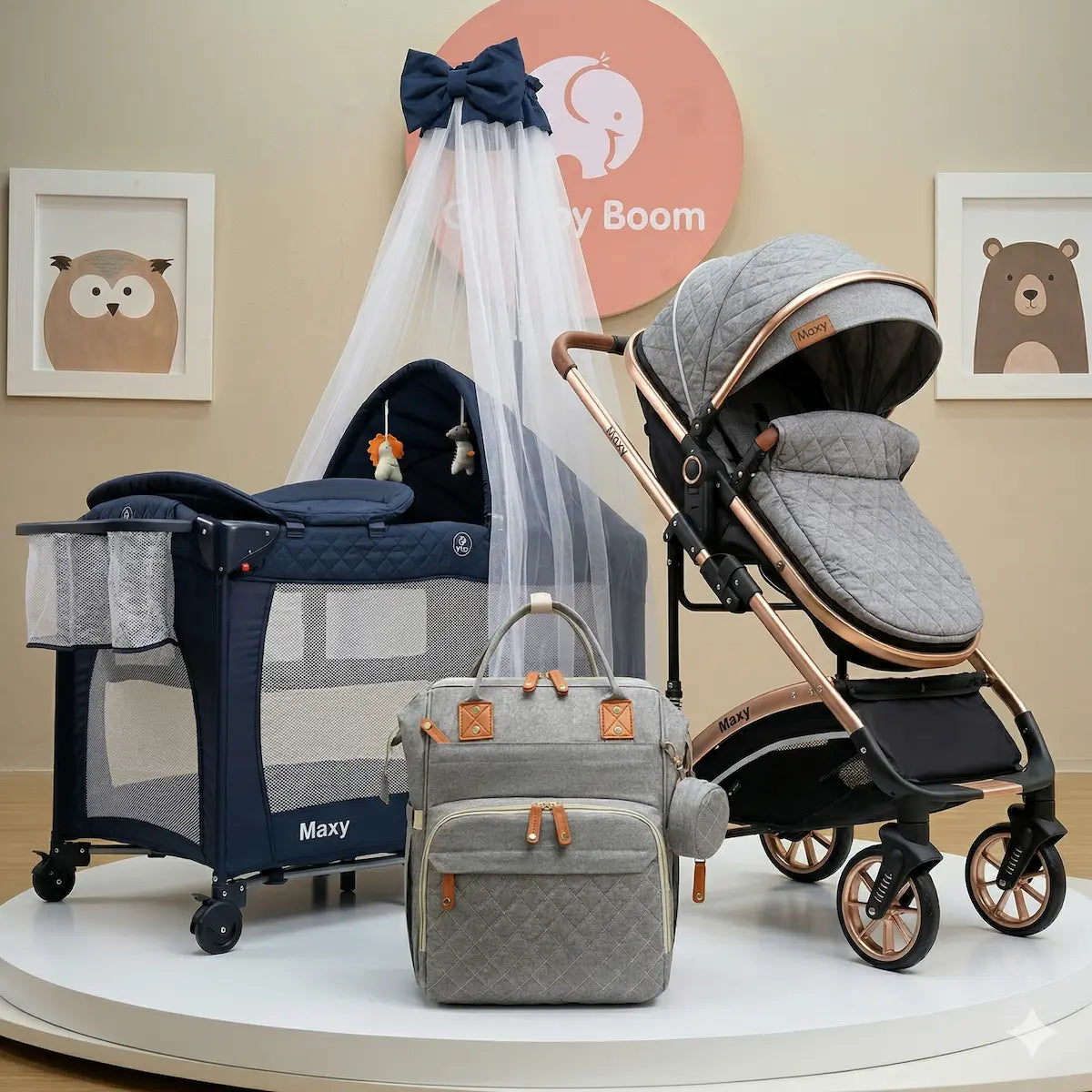 Combo Coche Moisés 4 en 1 Fox Premium + Pañalera - Maxibaby