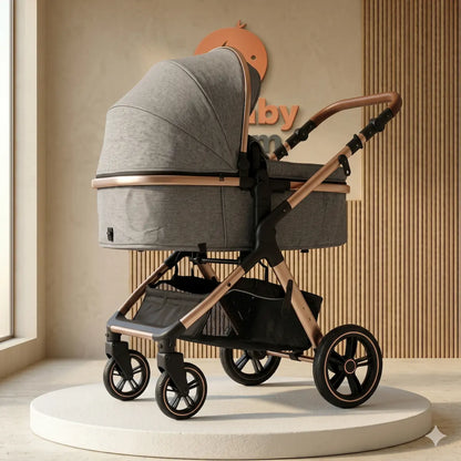 Coche Moisés Aurora 2 en 1: Edición Premium Rose Gold con Contraste Crema & Negro y Sistema de Suspensión Pro