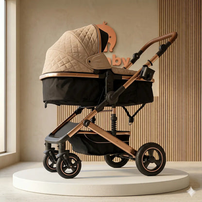 Coche Moisés Roma 2 en 1: Todoterreno Negro Mate con Suspensión Reforzada, Textura Quilt y Chasis de Alta Capacidad