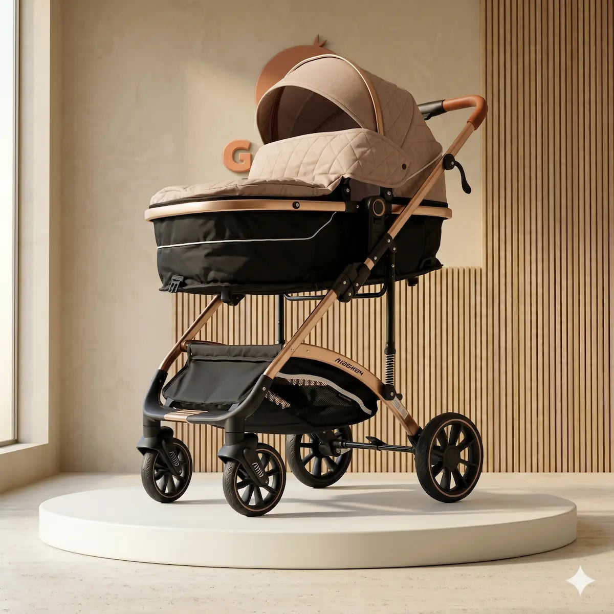 Coche Moisés Madison 2 en 1: Paseador Premium con Doble Amortiguación y Chasis de Aluminio