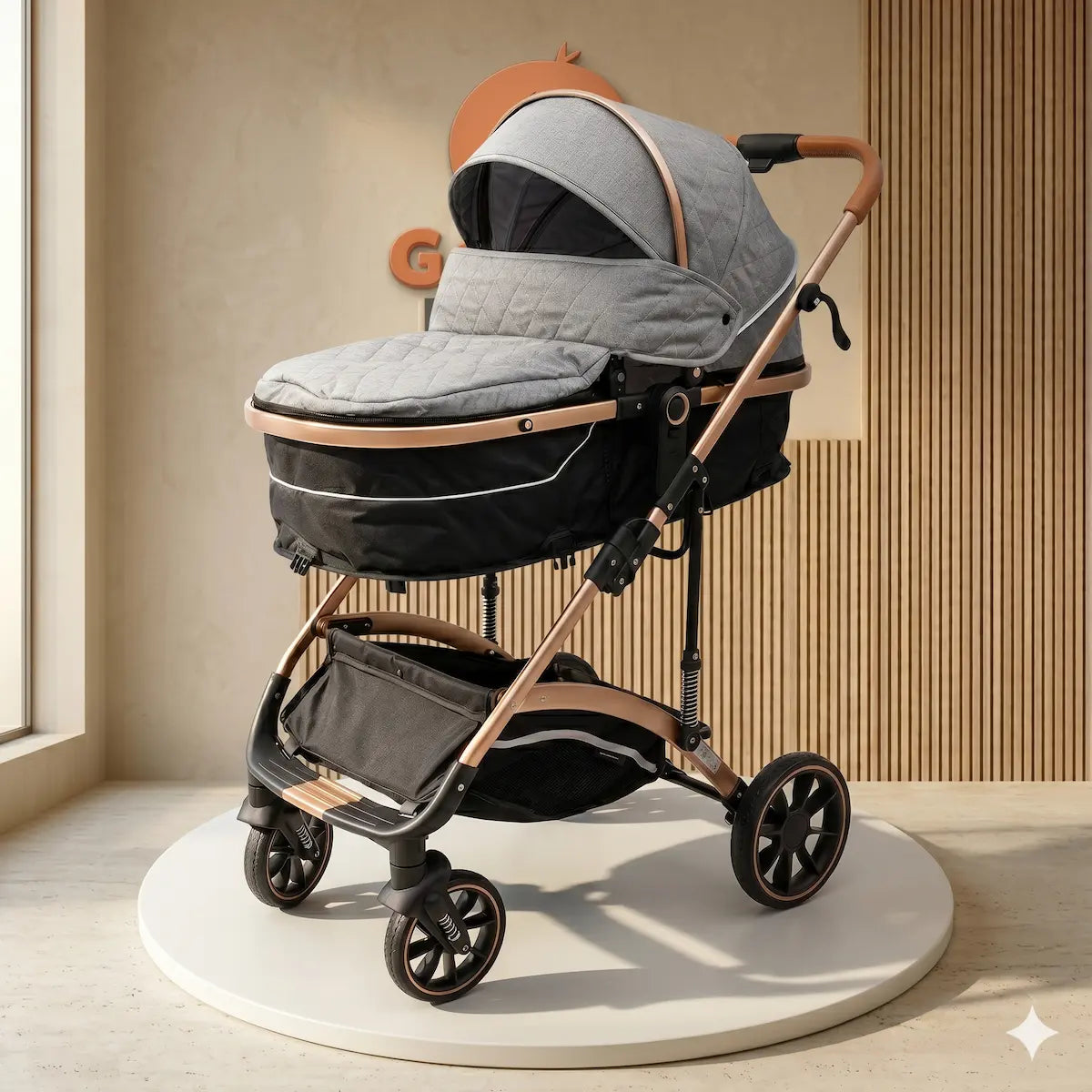 Coche Moisés Madison 2 en 1: Paseador Premium con Doble Amortiguación y Chasis de Aluminio