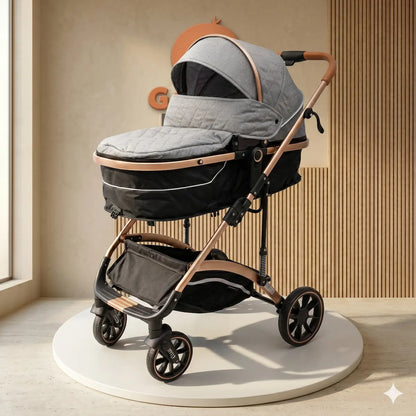 Coche Moisés Madison 2 en 1: Paseador Premium con Doble Amortiguación y Chasis de Aluminio