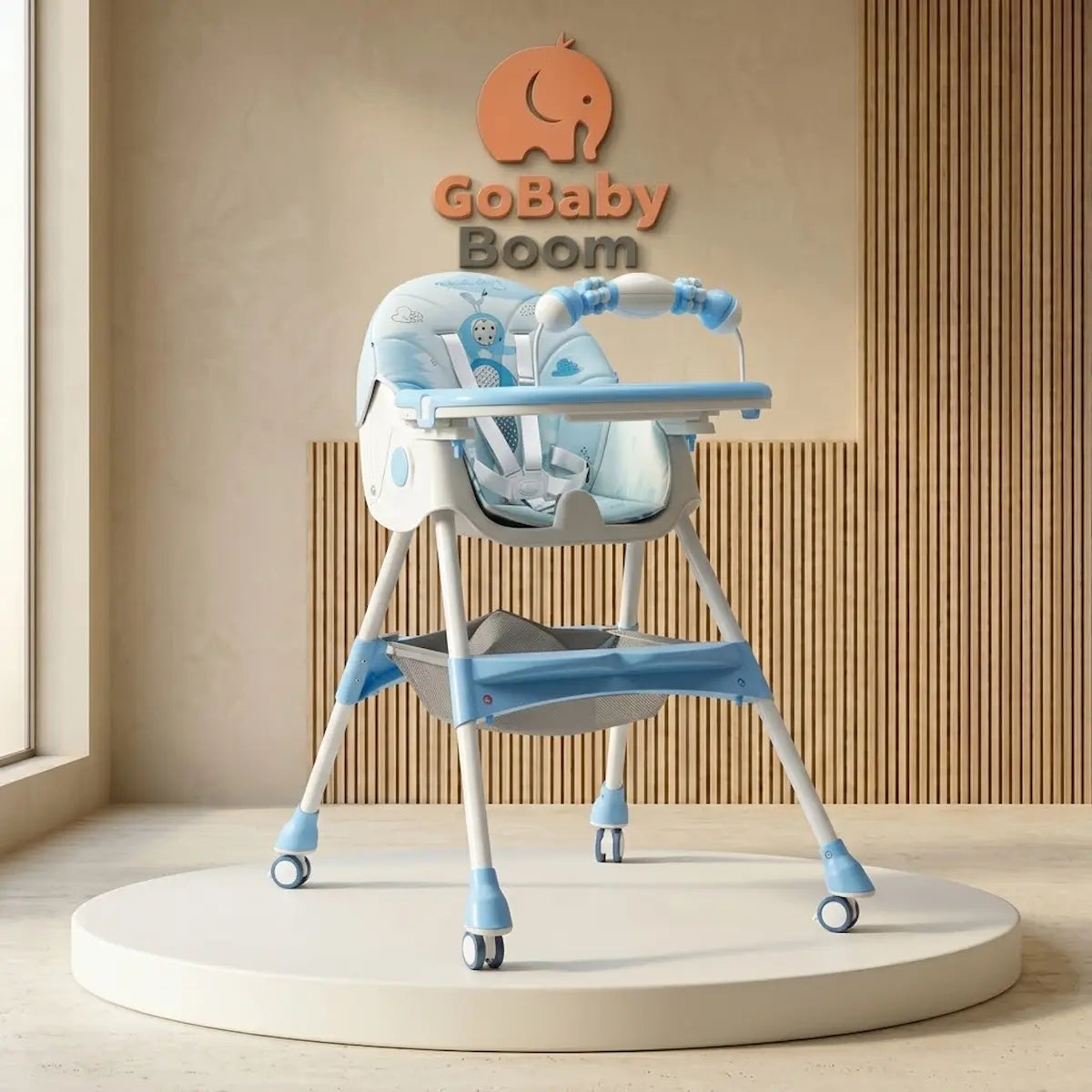 Silla Comedor King Premium - Lujo con Ruedas y Canastilla | GoBaby Boom