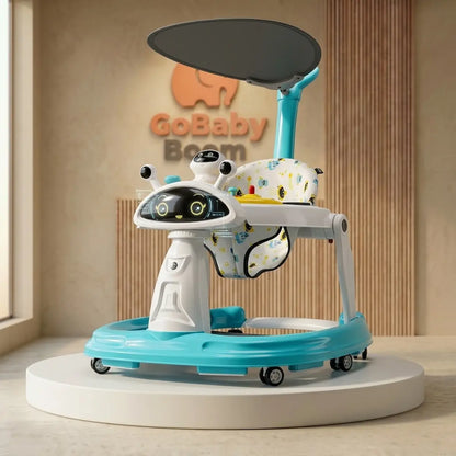 Caminador 2 en 1 con Diseño Robot, Luces y Capota – Se Convierte en Andadera