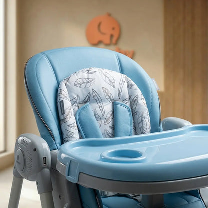 Silla Comedor Eléctrica 3-en-1 Deluxe - Mecedora Automática, Música y Control Remoto | GoBaby Boom