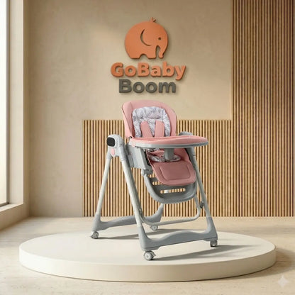 Silla Comedor Eléctrica 3-en-1 Deluxe - Mecedora Automática, Música y Control Remoto | GoBaby Boom