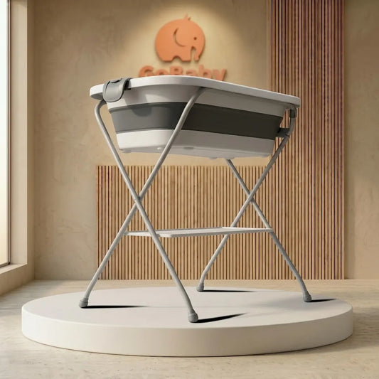 Bañera Plegable Ergonómica con Base Metálica y Termómetro | GoBaby Boom