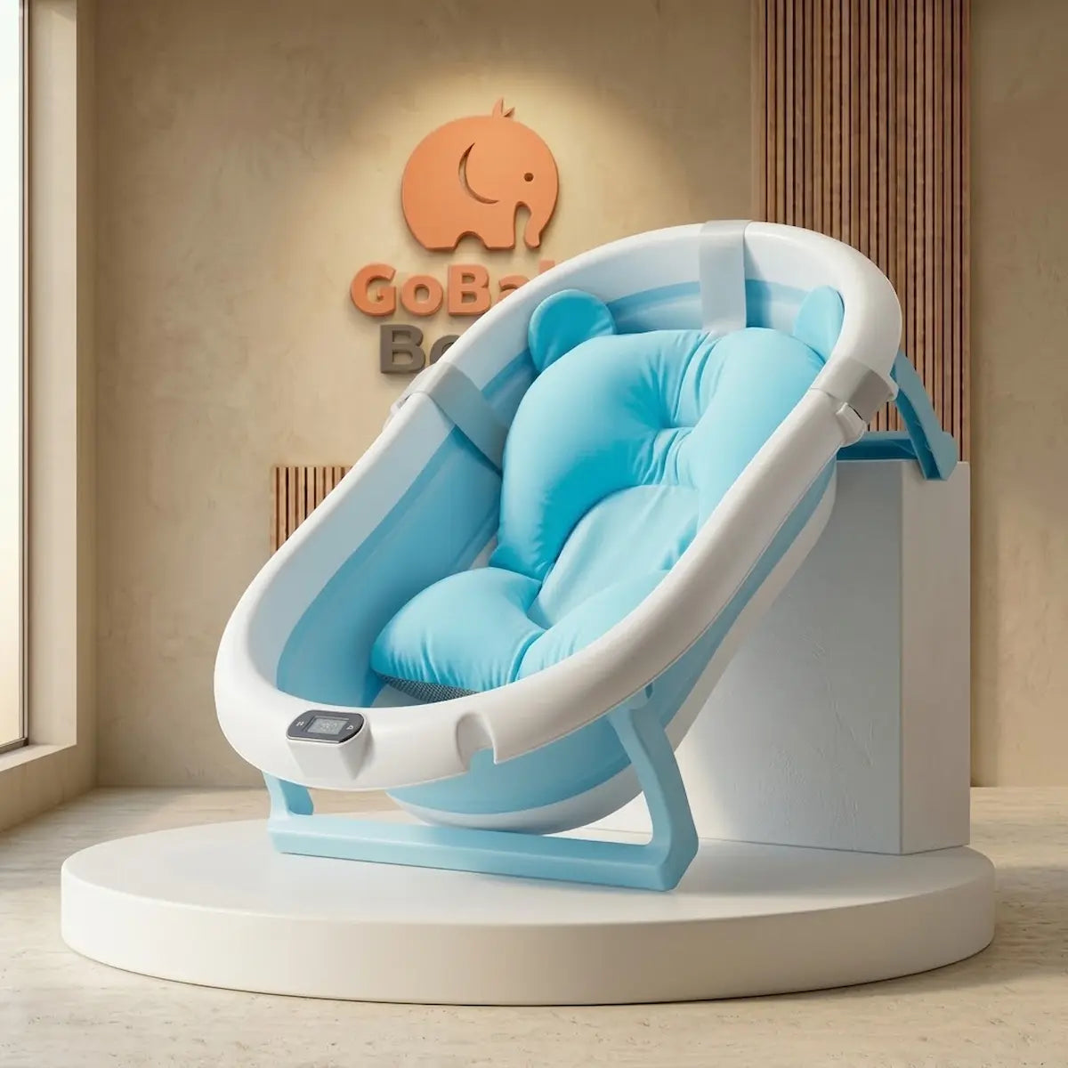 Bañera Plegable Premium  Star - Ergonómica, con Termómetro y Cojín | GoBaby Boom