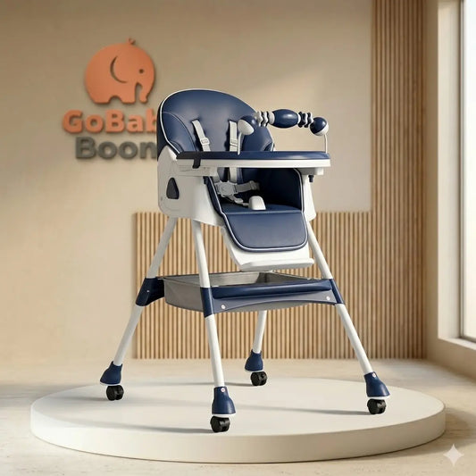 Silla Comedor de Lujo Referencia King - Con Ruedas, Canastilla y Confort Premium | GoBaby Boom
