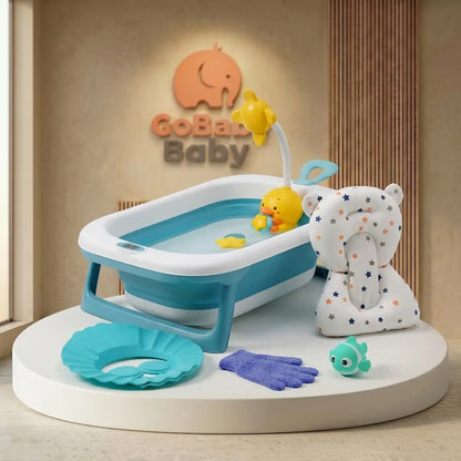 Mega Set de Baño Bañera Plegable  Star - Termómetro, Ducha y 5 Accesorios | GoBaby Boom